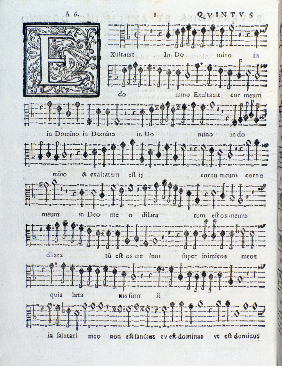 Página de música do segundo livro da sinfonia de Sacrae, de Giovanni Gabrieli de Unknown artist