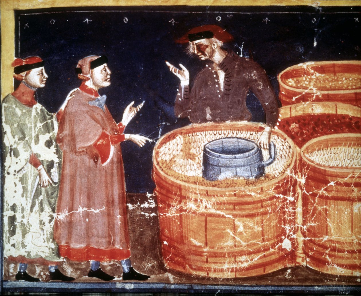 Loja de artesanato a partir de um manuscrito miniatura do século XIV. de Unknown artist