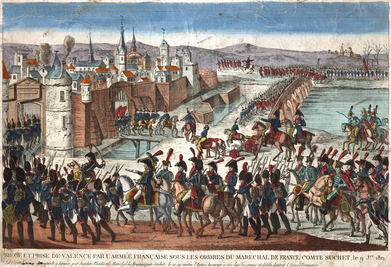 Cerco e captura de Valência pelo exército francês sob as ordens do Marechal de França, Conde Suchet, em 9 de janeiro de Unknown artist