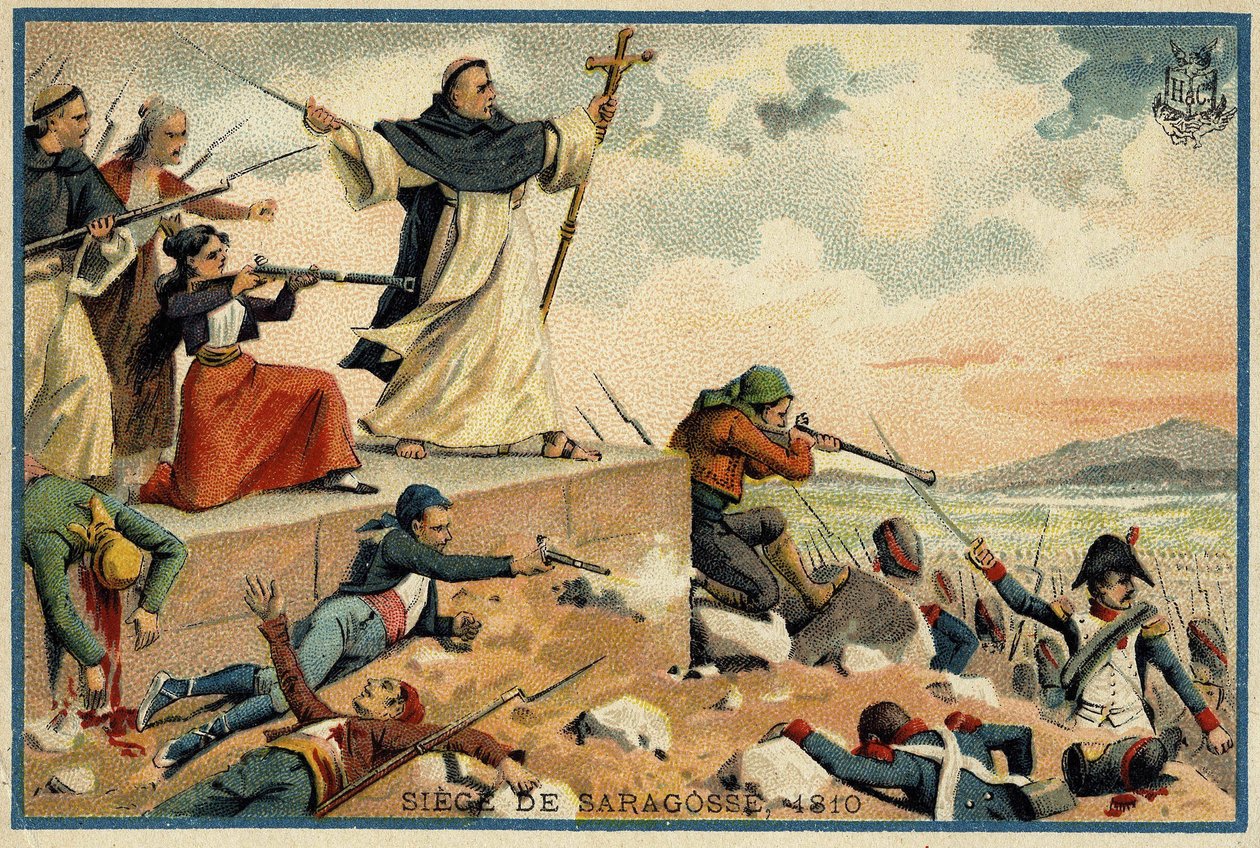 Cerco e captura de Saragoça (Zaragoza) em 1809 de Unknown artist