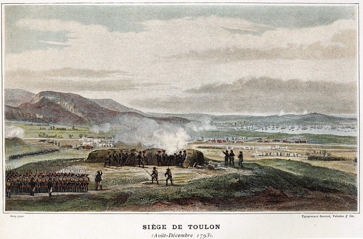 Cerco de Toulon Agosto-Dezembro de 1793 - em "As batalhas navais de Napoleão". de Unknown artist