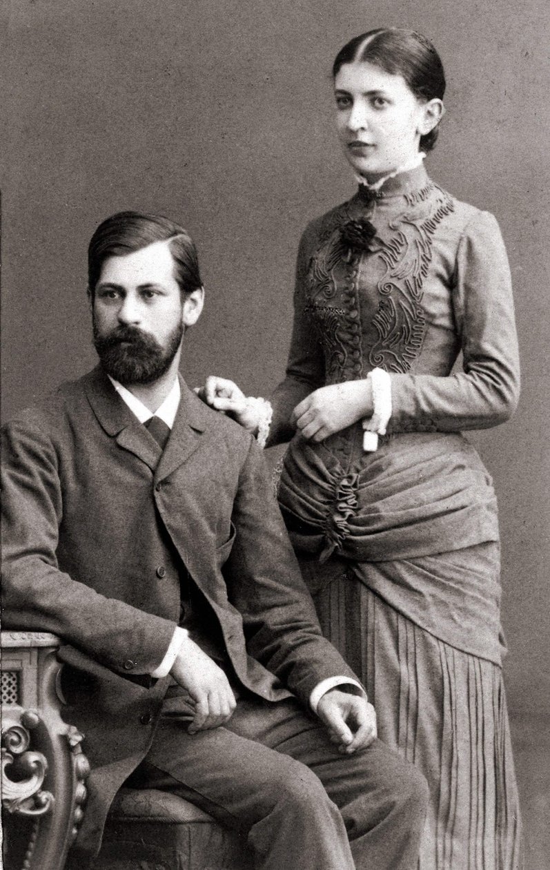 Sigmund Freud e sua esposa Bernays Martha, em junho de 1885. de Unknown artist
