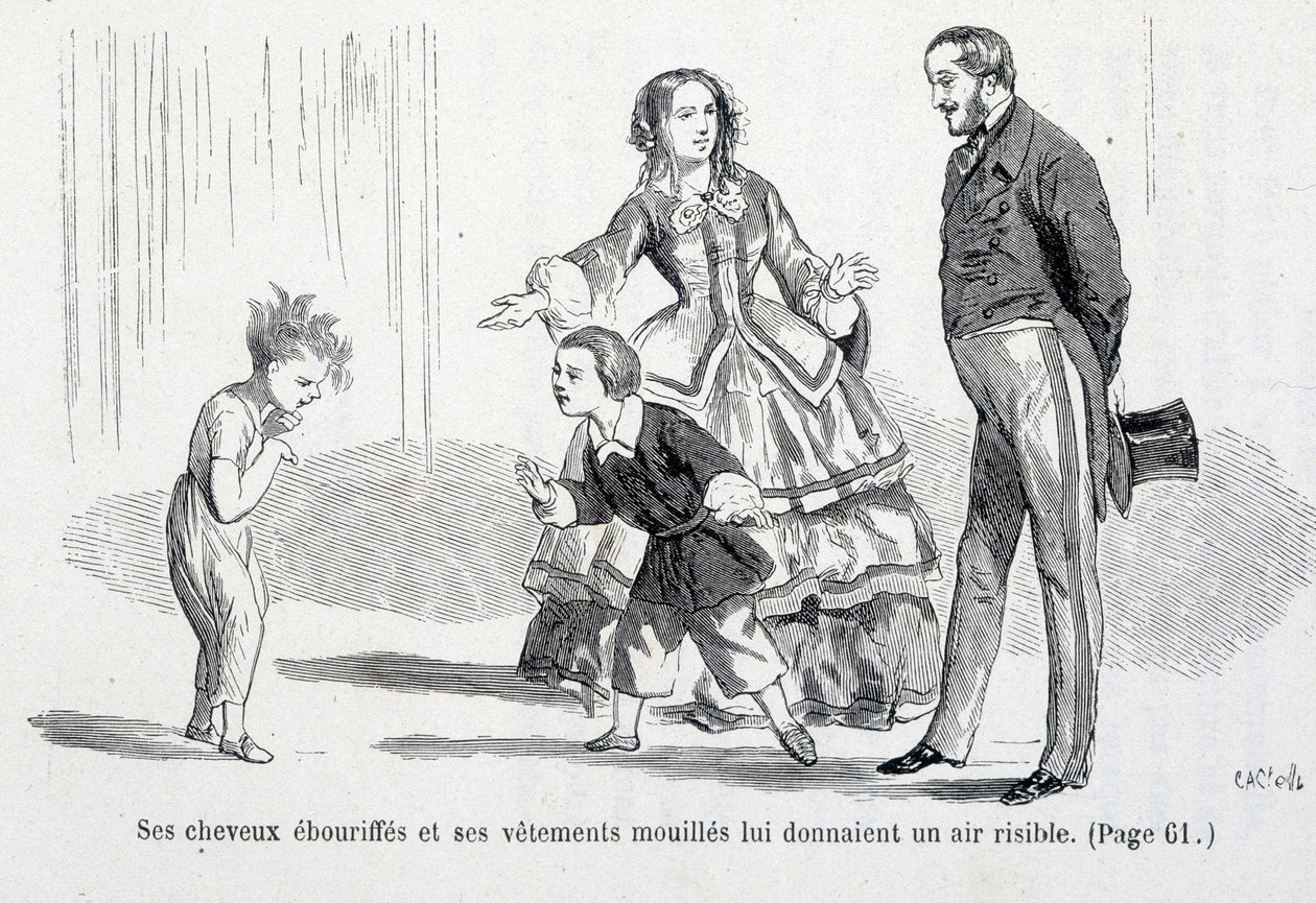 Sophie molhada - em "Os infortúnios da Sophie" pela Condessa de Ségur, Hachette de Unknown artist