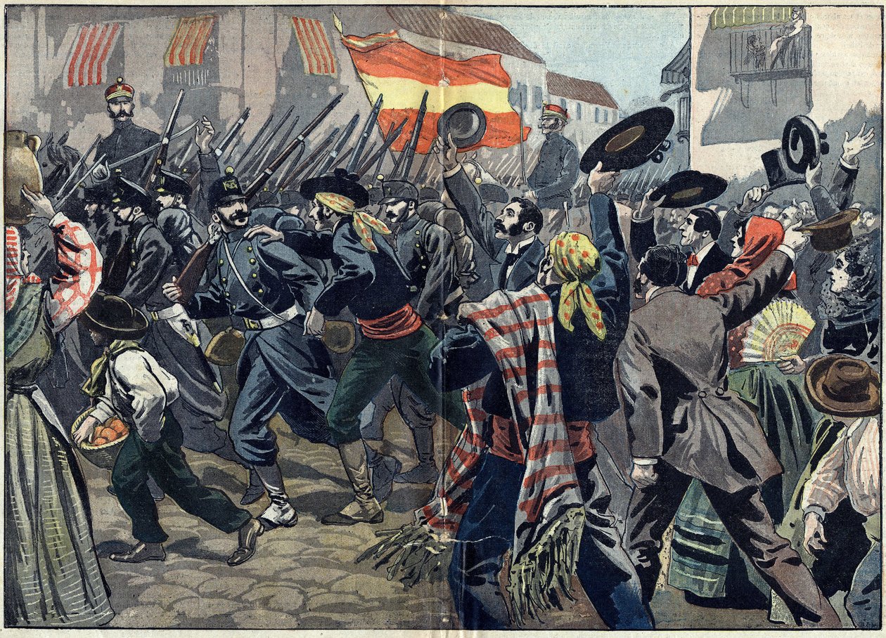 Guerra Hispano-americana ou Guerra da Independência de Cuba (1868-1898) entre Espanha e América do Norte de Unknown artist
