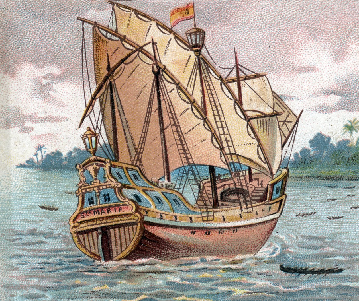 Caravela espanhola final do século XV - Caravela veleiro do século XV de Unknown artist