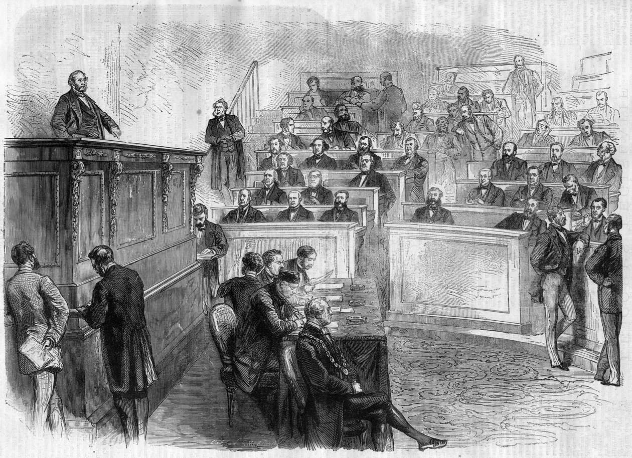 Discurso de Eugene Rouher (1814-1884) na tribune du corps legislatif - Gravação no "Le Journal Illustronne de Unknown artist