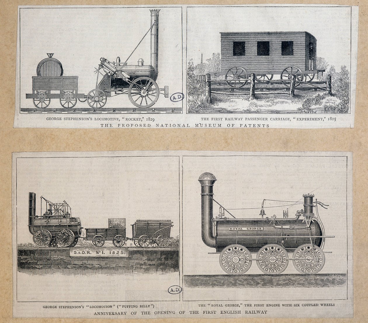 Locomotiva "Foguetão" de Stephenson de Unknown artist