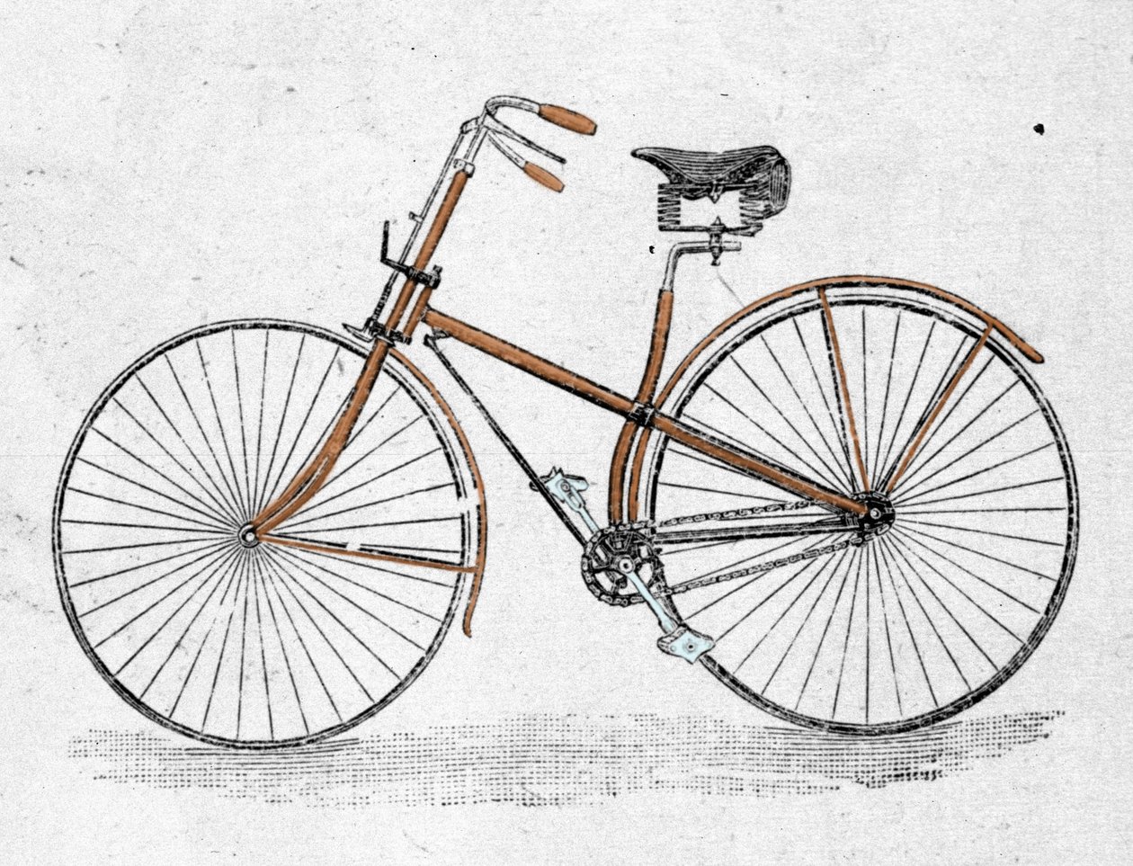 Modelo de bicicleta de corpo reto. de Unknown artist