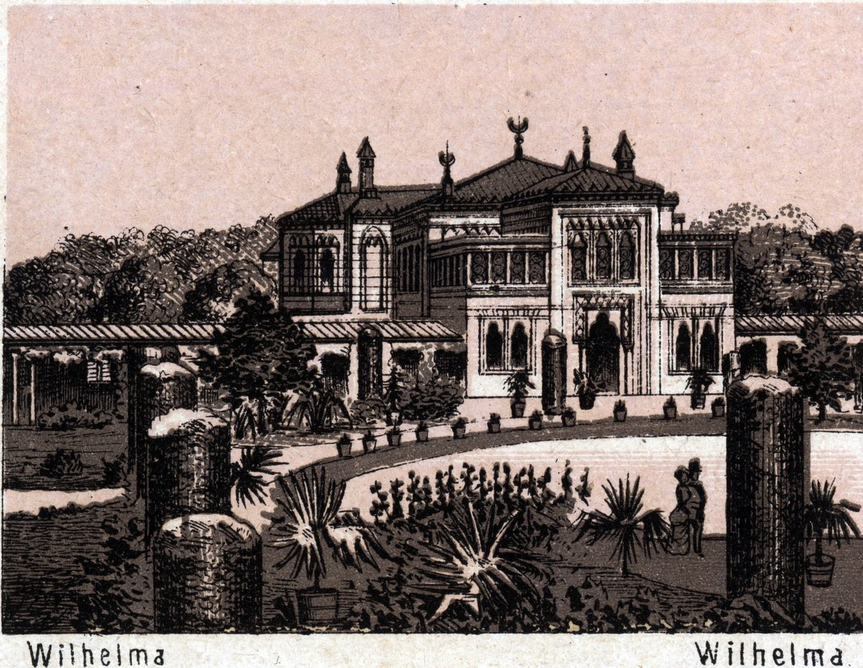 Stuttgart, Alemanha: vista de Wilhelma. em "O mundo ilustra 168 vistas" Sem data (final do século XIX) de Unknown artist