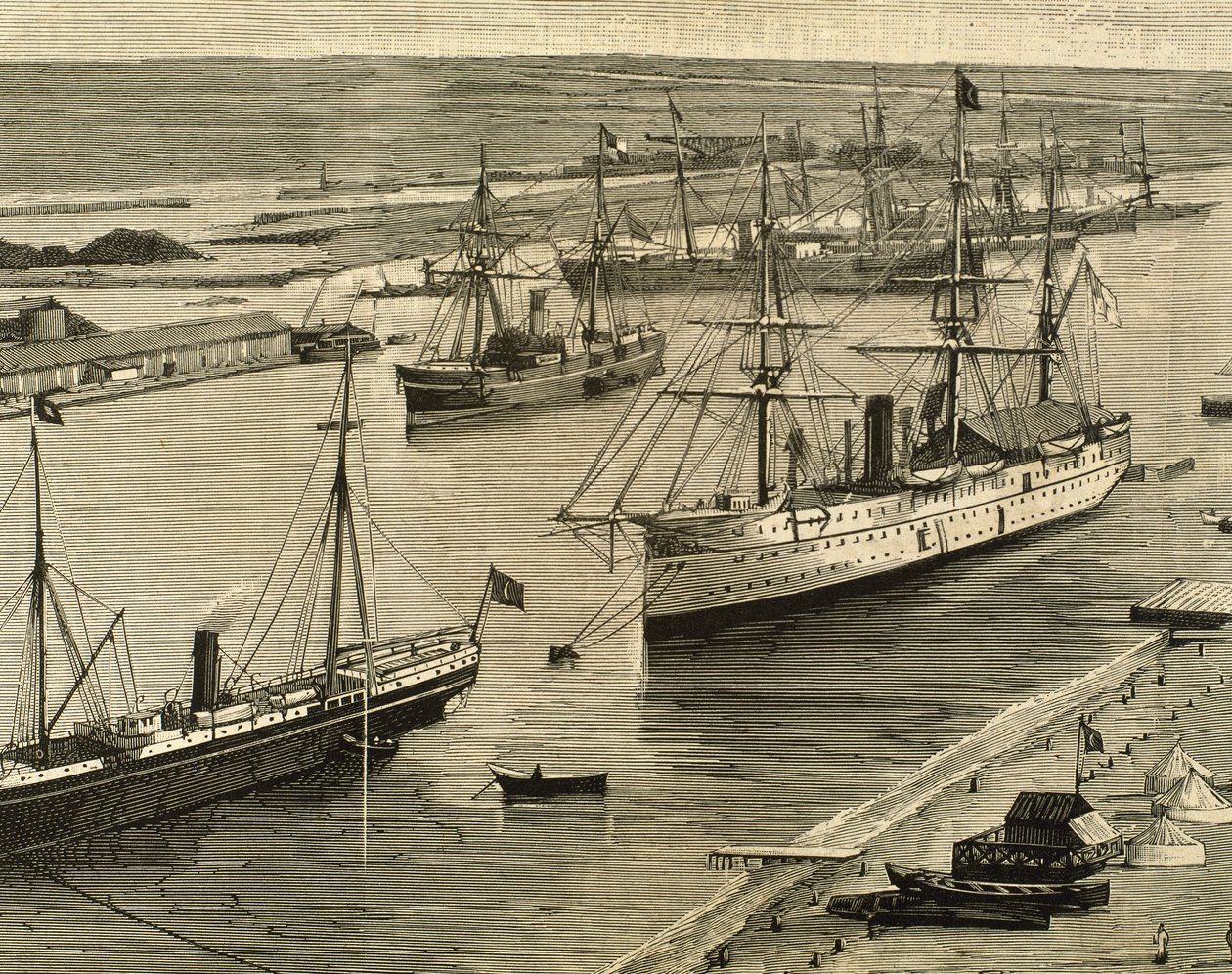 Canal de Suez, Port-Said, Egito de Unknown artist