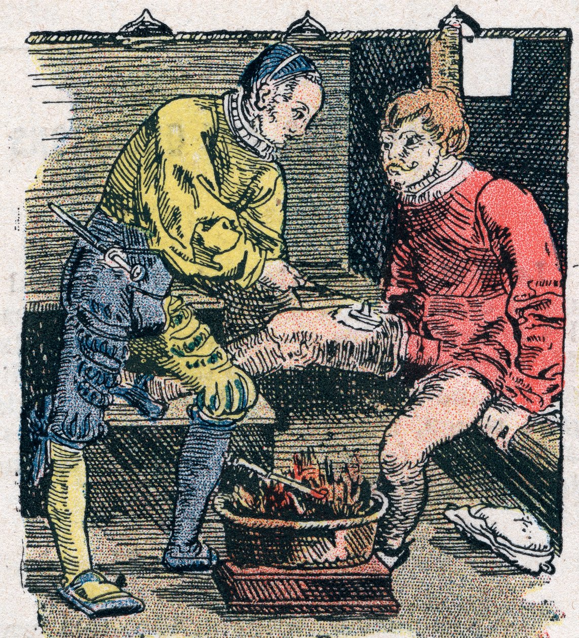 Cirurgião a dar uma ferida em 1528. de Unknown artist
