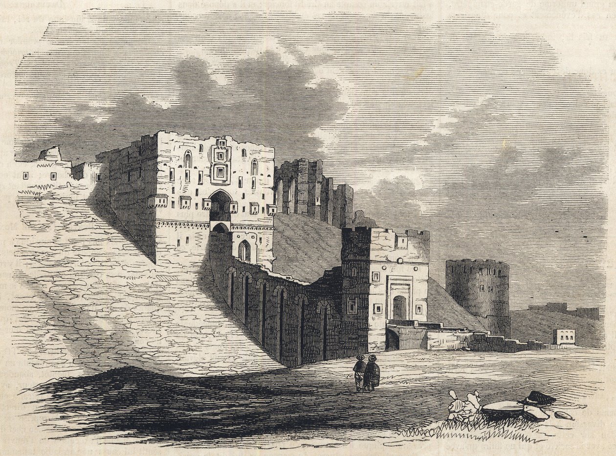 Síria: a cidade de Aleppo no século XIX - Citadel - Aleppo na Síria - 1864 de Unknown artist