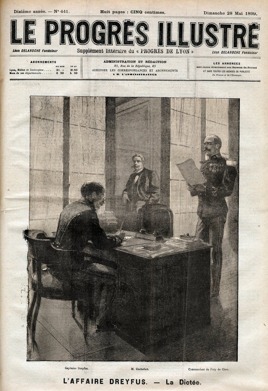 O CASO DO DREYFUS - A carta ditada a Alfred Dreyfus em 15 de outubro de Unknown artist
