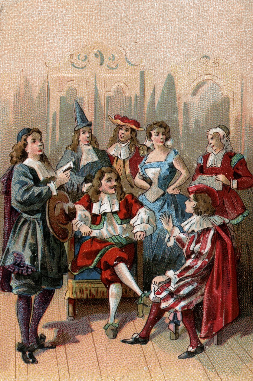 O TEATRO NAS IDADES: Jean Baptiste Poquelin, dit Moliere (1622-1673) e a sua trupe. de Unknown Artist