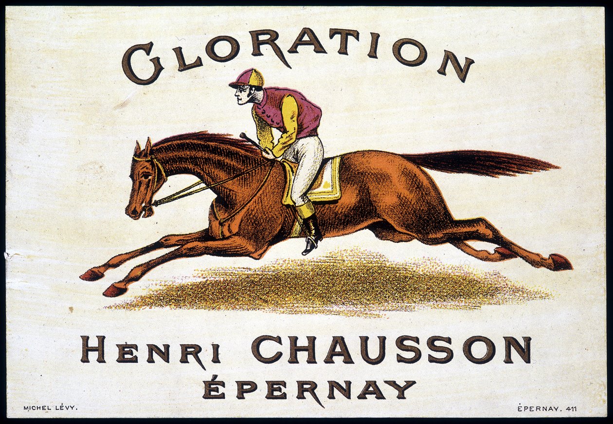 Tag de "Glorinação Henri Chausson Epernay": equitação, sd. Século XIX. de Unknown artist