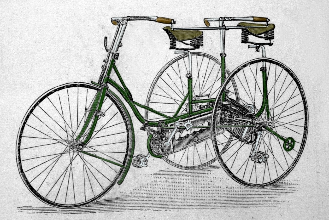 Modelo de triciclo tandem. de Unknown artist