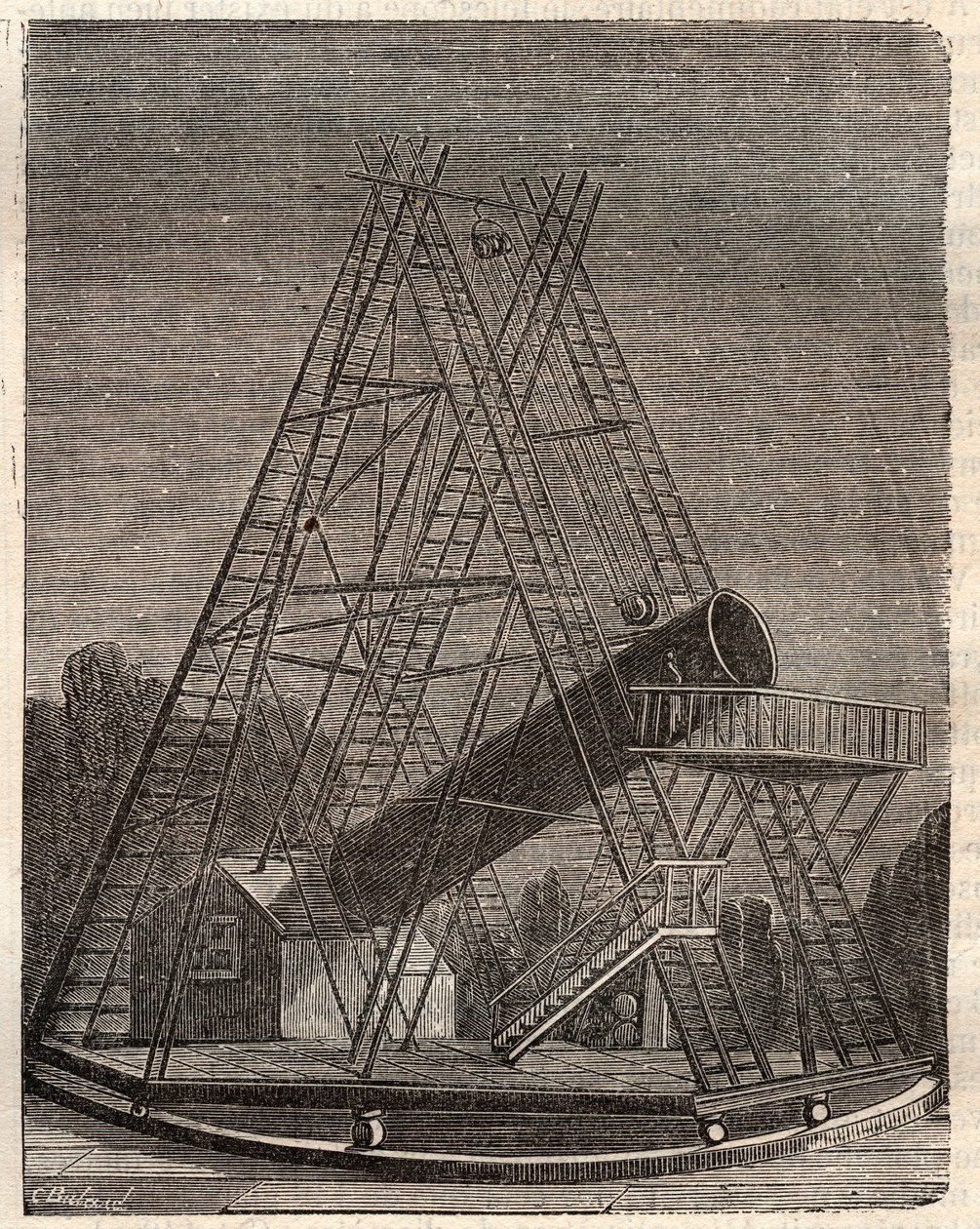 Telescópio de William Herschel (Friedrich Wilhelm Herschel) de Unknown artist