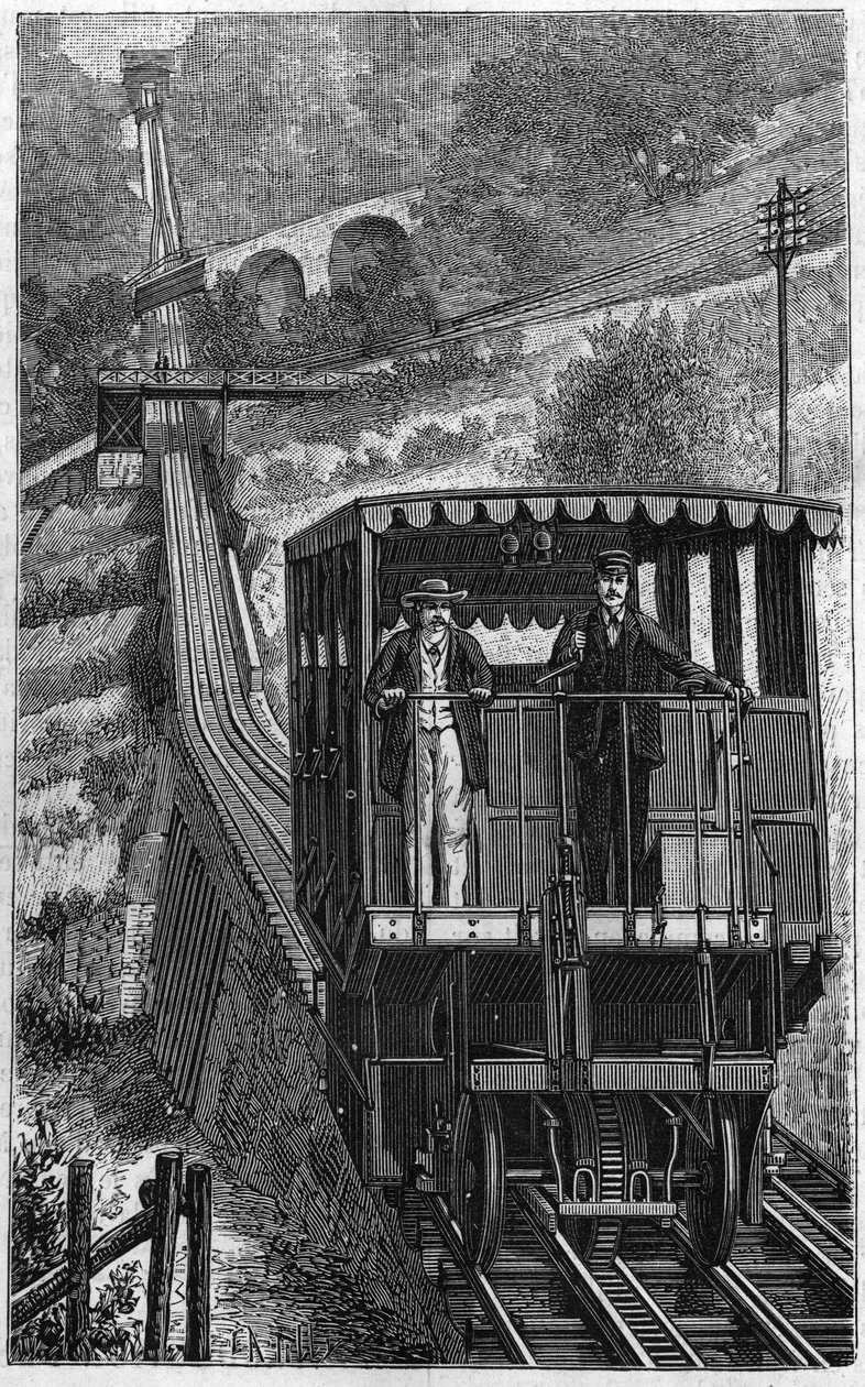 Territet Glion Railroad. Linha de Glion na Suíça, em 1884. de Unknown artist