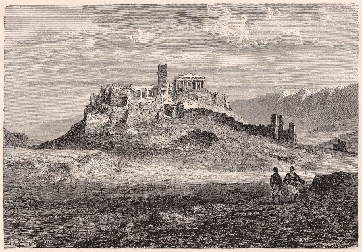 A Acrópole de Atenas durante o século XIX de Unknown