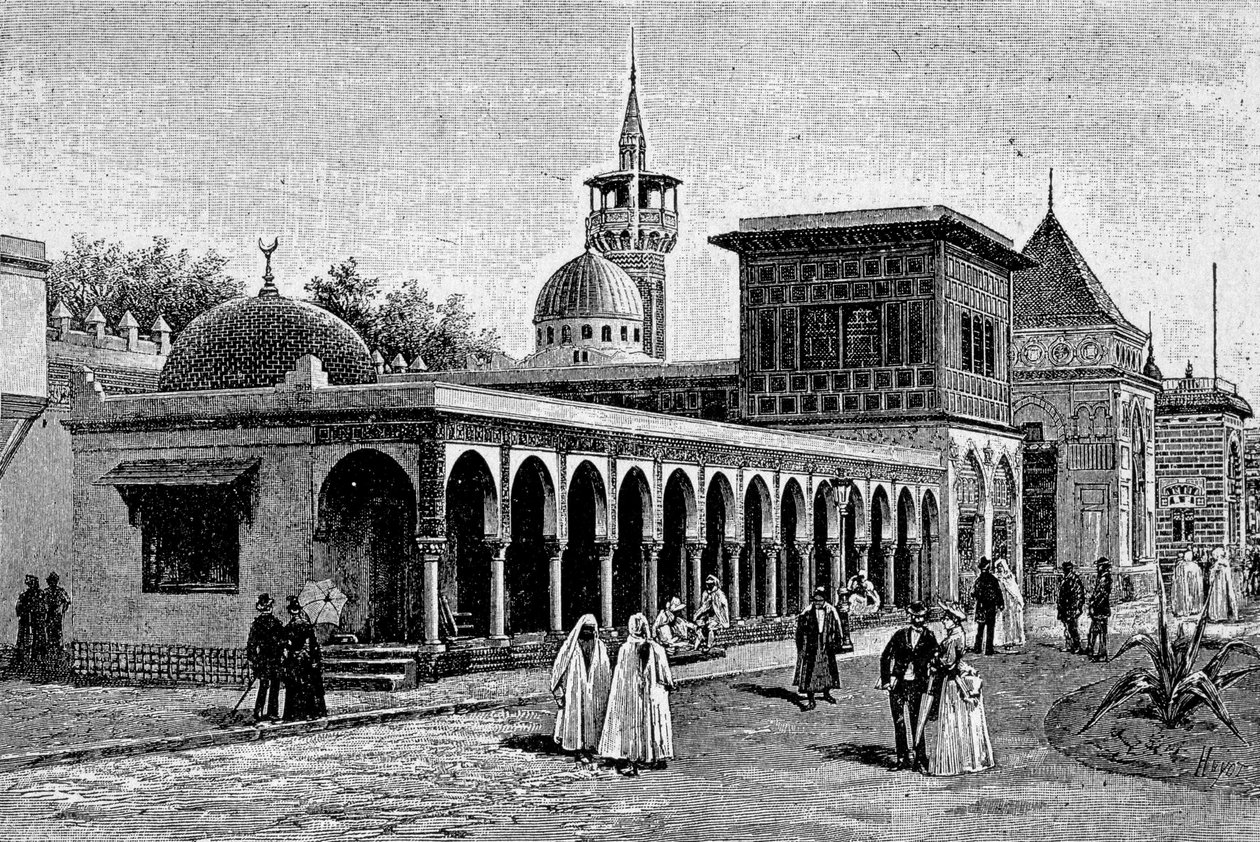 O palácio argelino, na Esplanada dos Inválidos, durante a exposição internacional de 1889. de Unknown artist