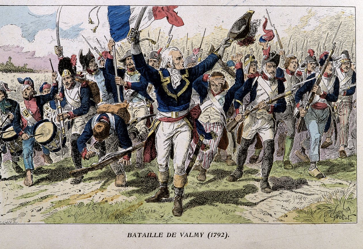 A Batalha de Valmy (1792) - gravura, final do século XIX de Unknown artist