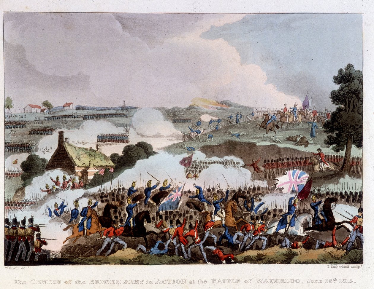 O Exército Britânico em Ação no Campo de Batalha de Waterloo, 18 de junho de Unknown artist