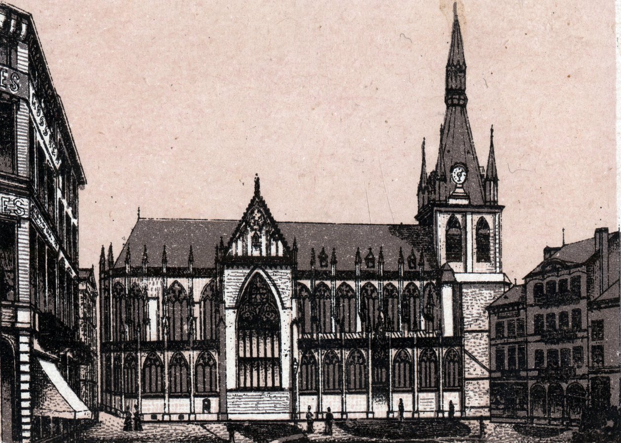 A Catedral de São Paulo em Liège, Bélgica, em "O mundo ilustra 168 visões" Sem data (final do século XIX) de Unknown artist