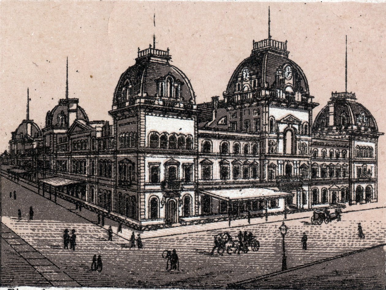 The Central Depot in New York, USA em "The world illustrates 168 views" Sem data (final do século XIX) de Unknown artist