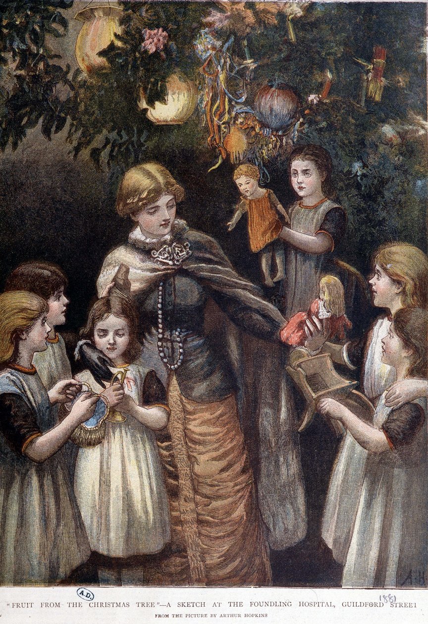 A árvore de Natal das crianças pobres, Londres, final do século XIX de Unknown artist