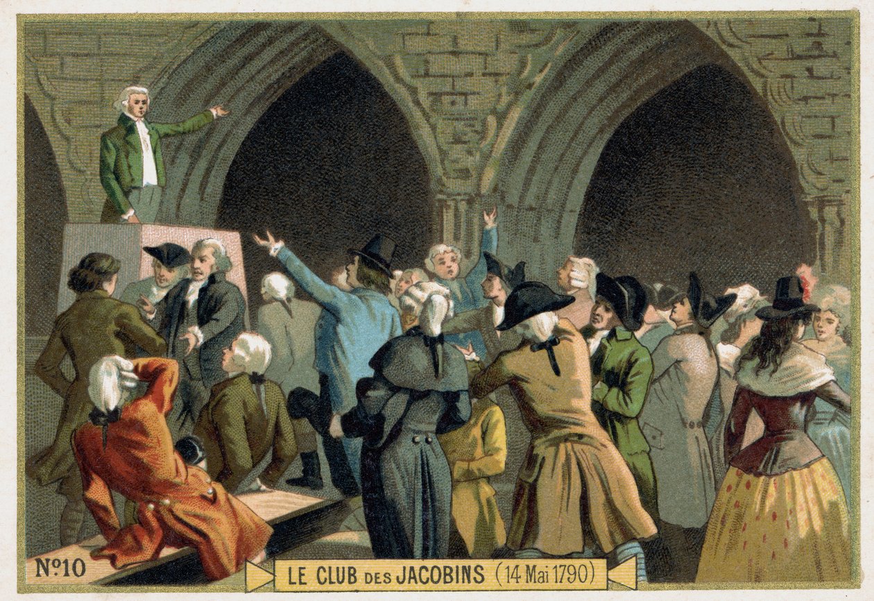 O Clube de Jacobins (14-05-1790). A cromolitografia do século XIX. de Unknown artist