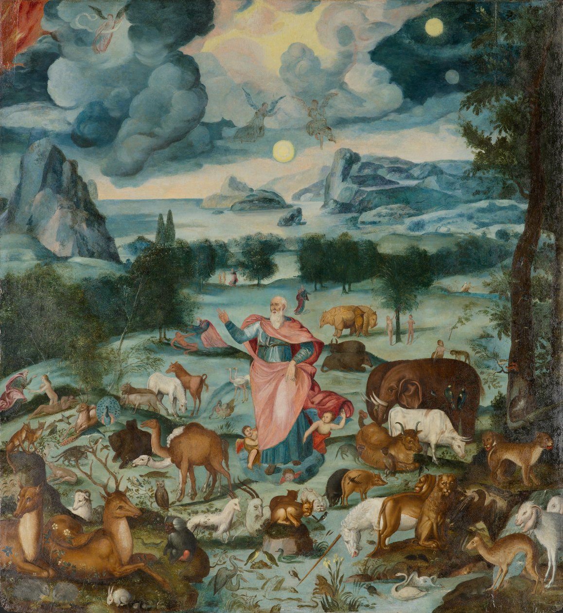 A Criação, por volta de 1600 (óleo sobre painel) de Unknown artist