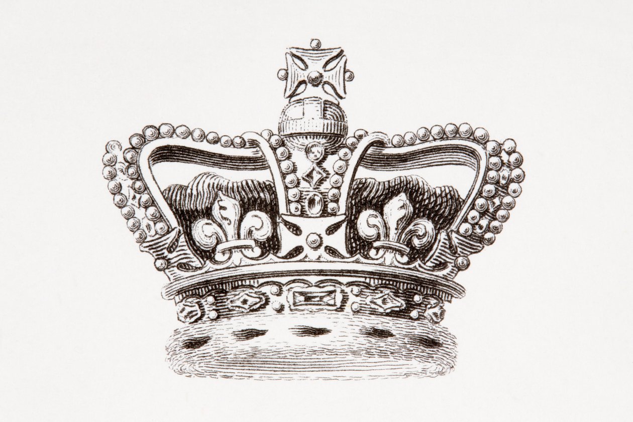 A Coroa de Inglaterra, publicada em 1820 (impressão) de Unknown artist