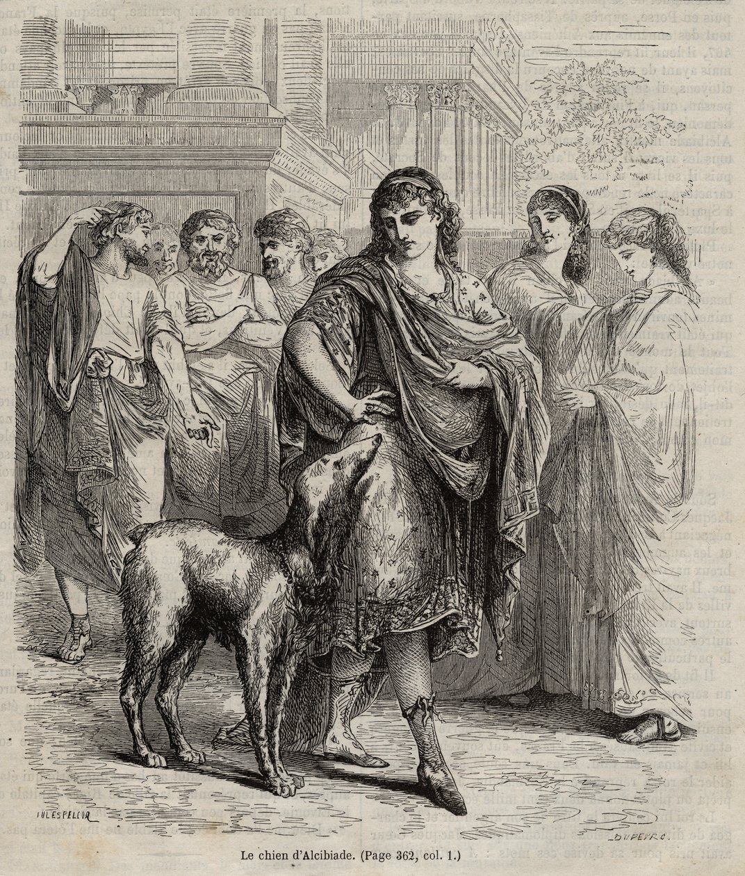 O cão de Alcibiades - O cão de Alcibiades estadista e orador e general ateniense, gravura 450-404 AC de 1864 de Unknown artist