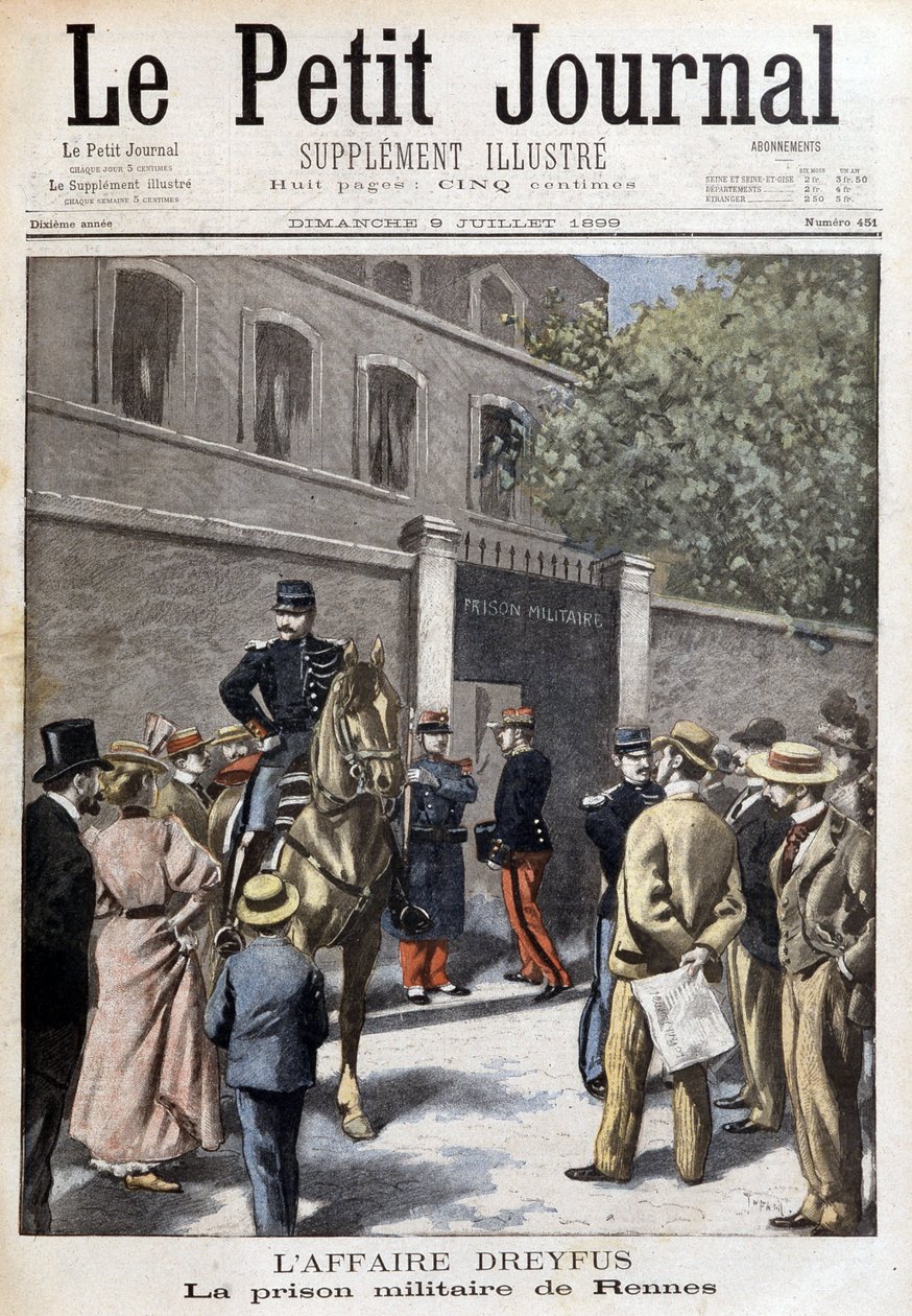 O caso Dreyfus: a prisão militar de Rennes - no "Le Petite Journal" de 07/09/1899 de Unknown artist