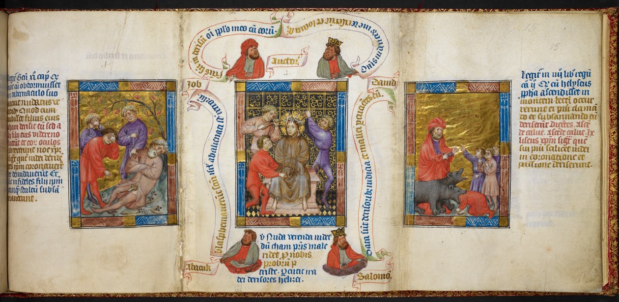 A embriaguez de Noé; a zombaria de Cristo; crianças a zombar do profeta Eliseu. de Unknown artist