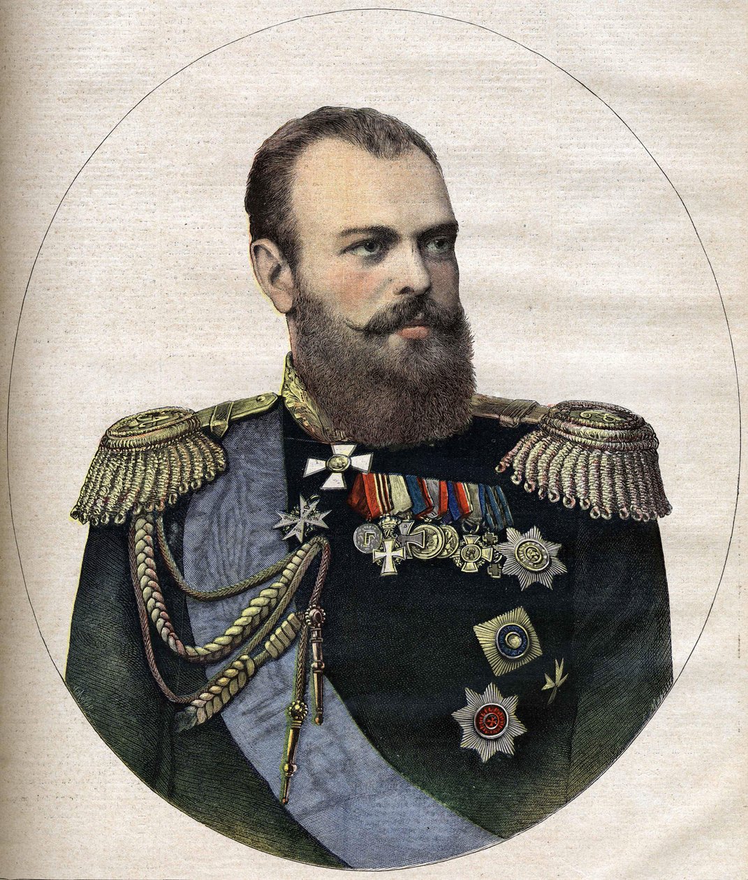 O Imperador (Czar) da Rússia Alexandre III Gravura de 1891 de Unknown artist