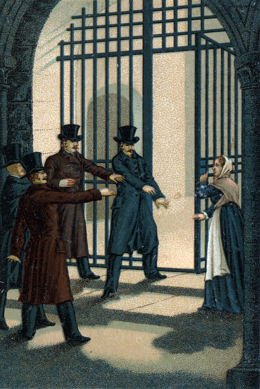 Os Quatro Sargentos (Bories, Pomier, Raoulx e Goudin) de La Rochelle acusaram sob a Restauração de querer derrubar a monarquia e as guilhotinas em 1822. O seu crime é pertencer à Charbonnerie (Carboneria). de Unknown artist