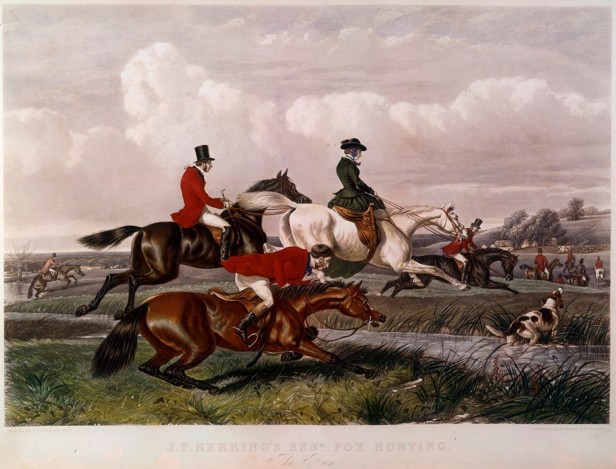 The Fox Hunt Engraving by John Frederick Herring (1795-1865) (ec.engl.) Colecção Privada do século XIX de Unknown artist