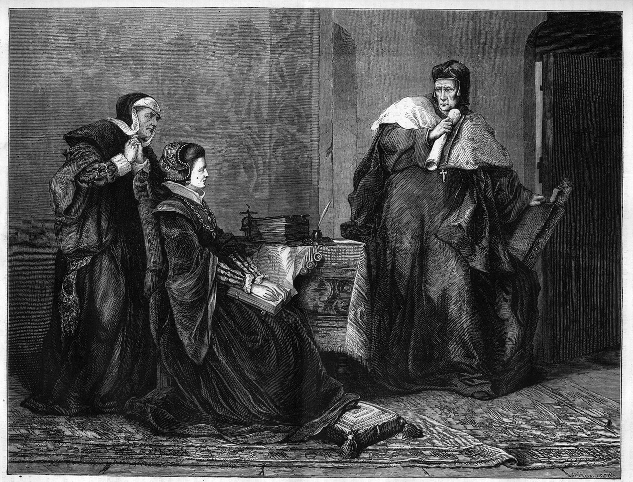 O Gardiner Eveque apresenta Lady Jeanne Grey (Jane Grey de Unknown artist