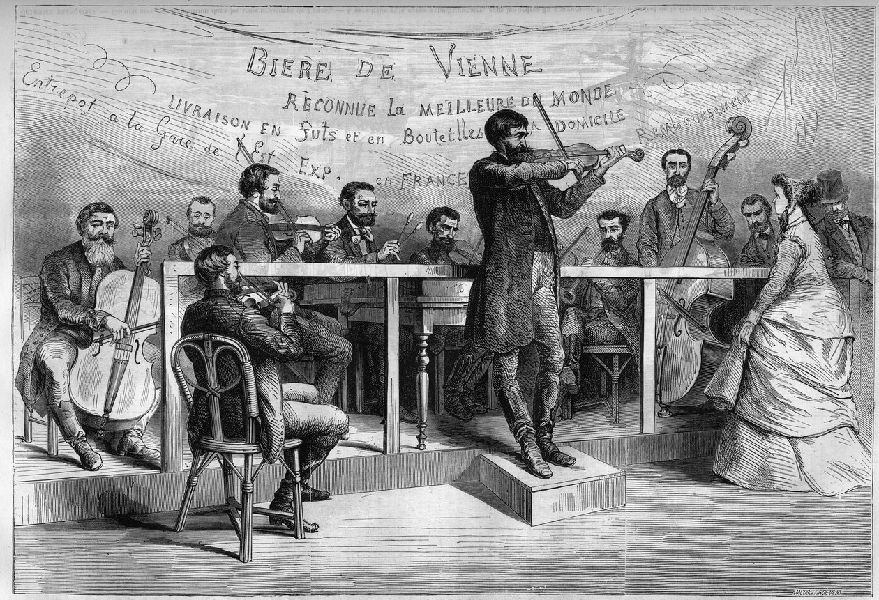 Os Ciganos, uma orquestra de músicos húngaros na Exposição Mundial de 1867. de Unknown artist