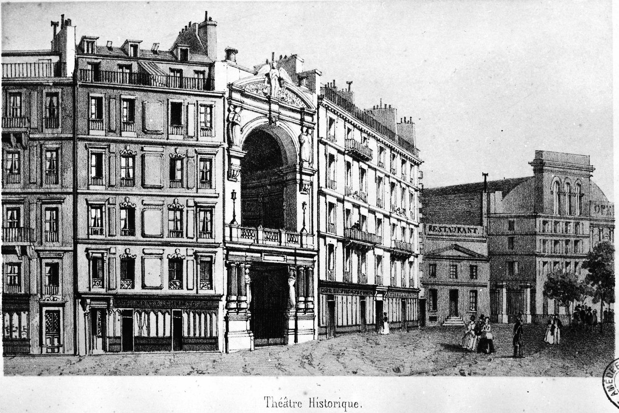 O Teatro Histórico no século XIX - gravura, Carnavalet.¿ de Unknown artist