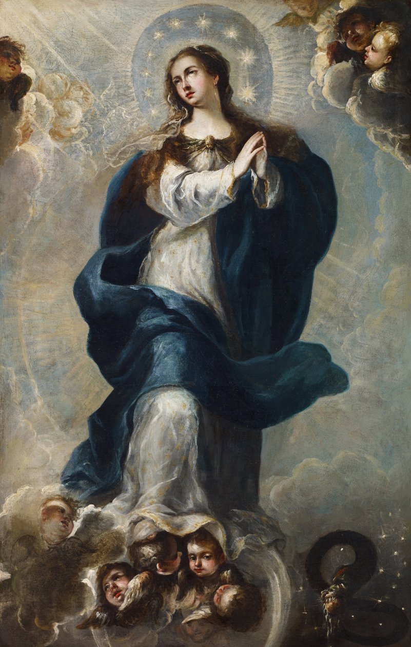 A Imaculada Conceição - Anônimo - Meados do século XVII. - Óleo sobre tela - 165x106,5 - Museo Carmen Thyssen, Málaga de Unknown artist