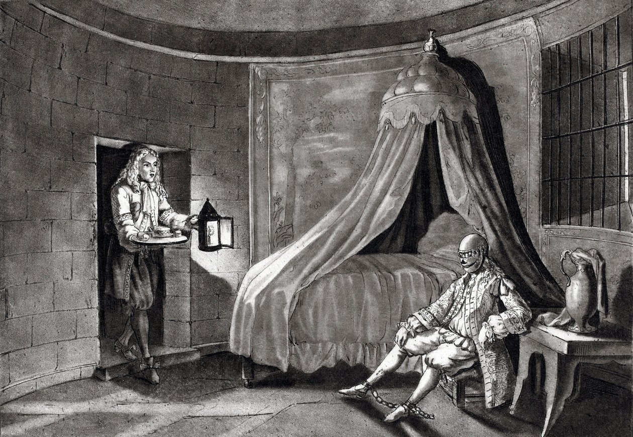 A máscara de ferro na sua prisão na ilha de Sainte-Marguerite de Unknown artist