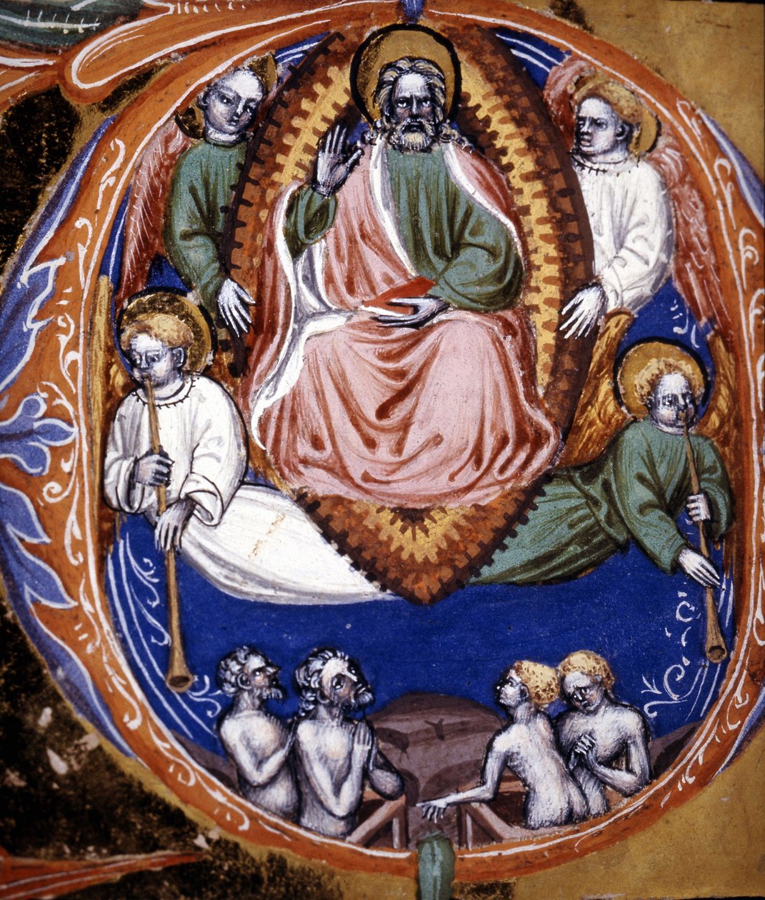 O Juízo Final - in "De civitate dei", de Santo Agostinho, início do século XV. Bíblia Municipal de Rimini. de Unknown artist