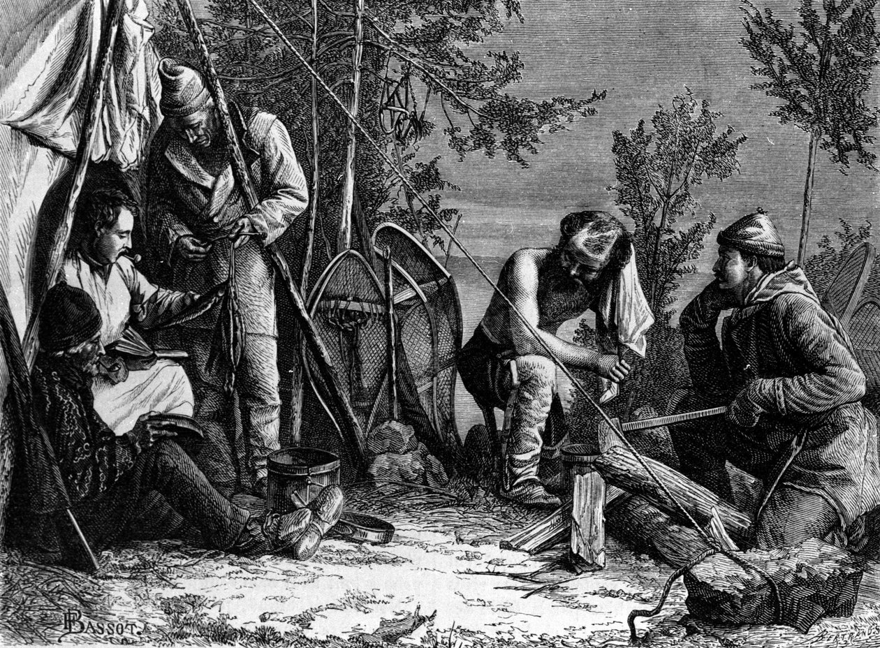 A Vida dos Caçadores (Caçadores Profissionais) no Canadá: O Campo. de Unknown artist