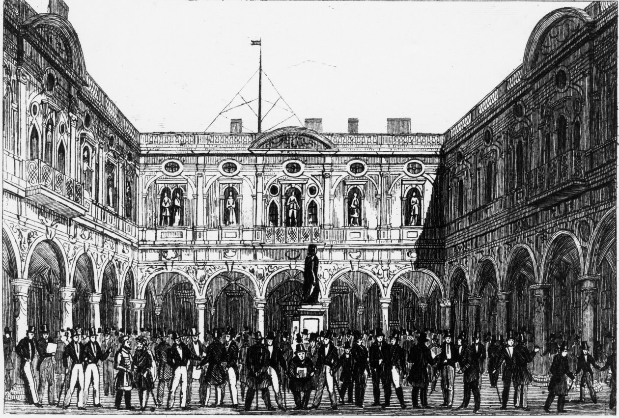 A Bolsa de Valores de Londres em 1821. de Unknown artist