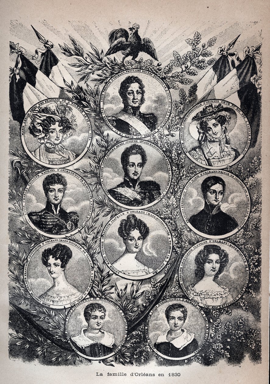 A família Orleans em 1830 - Louis Philippe - de Unknown artist