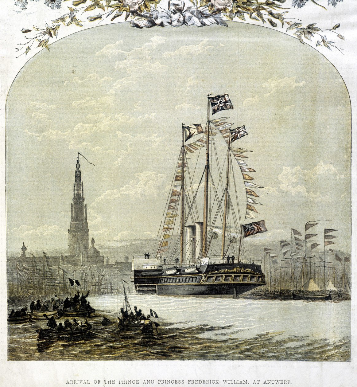 O Porto de Antuérpia em 1858 de Unknown artist