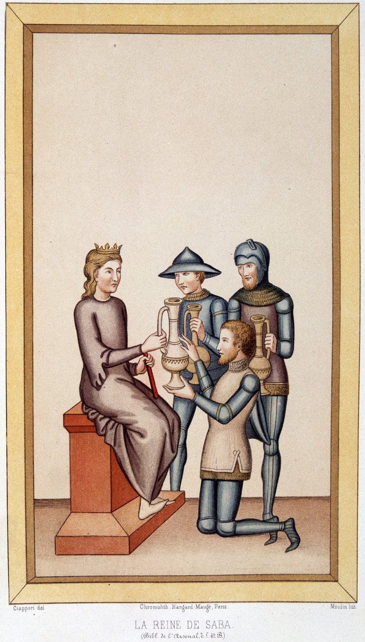 A Rainha de Sabá - em "Sumptuary Arts, History of Costume and Furniture" de Unknown artist