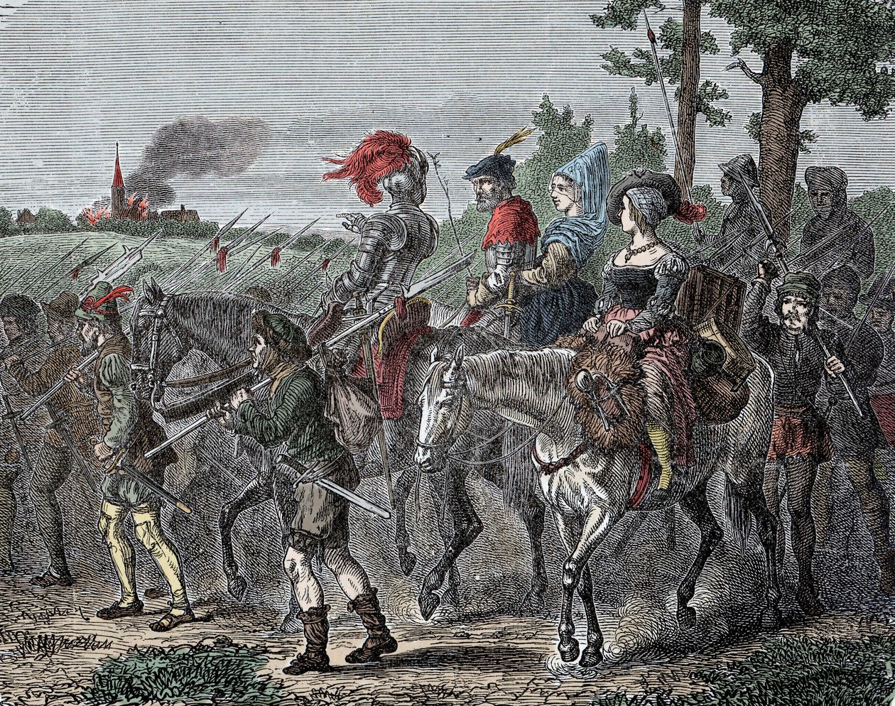 A Ascensão dos Camponeses - Guerra dos Camponeses Alemães (1524-1526) (ou a Ascensão do Homem Comum): insurreições religiosas (reforma protestante), económicas e sociais na Alemanha, Suíça e Alsácia Lorraine de Unknown artist